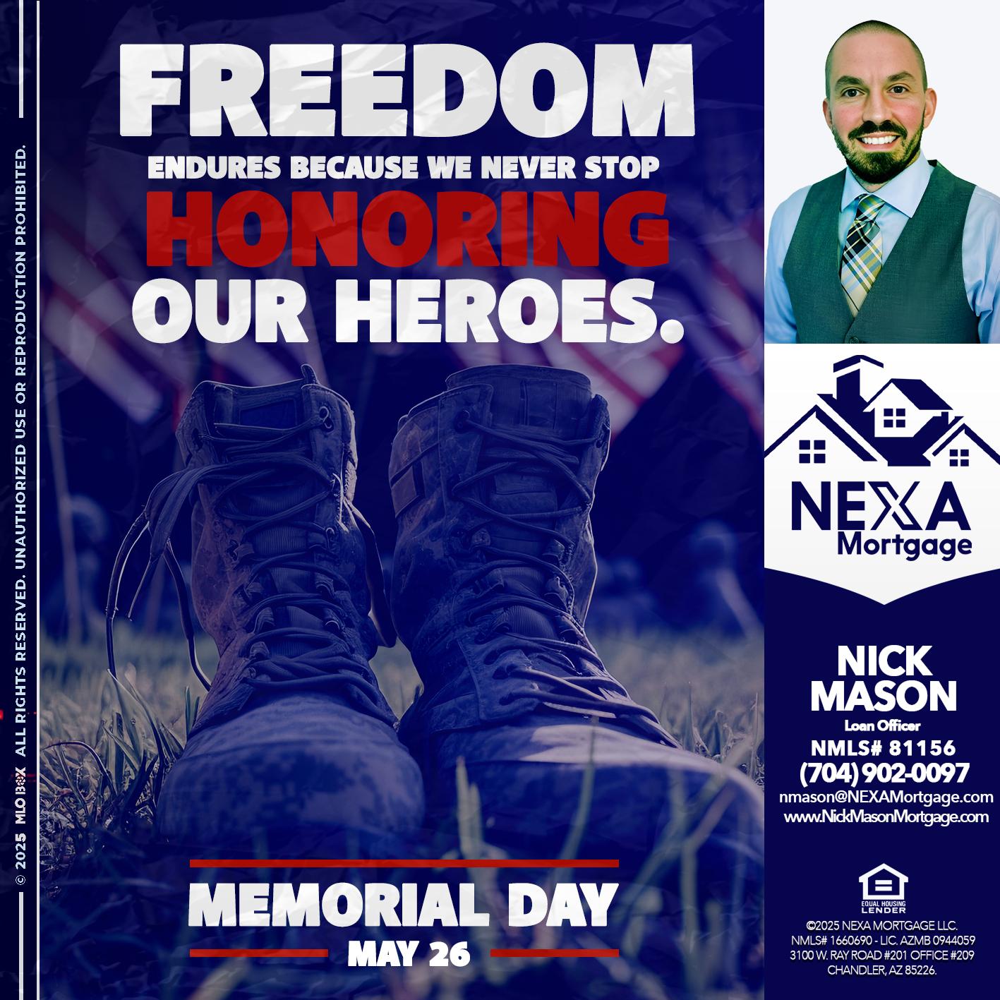 Memorial Day - Nick Mason -Loan Officer