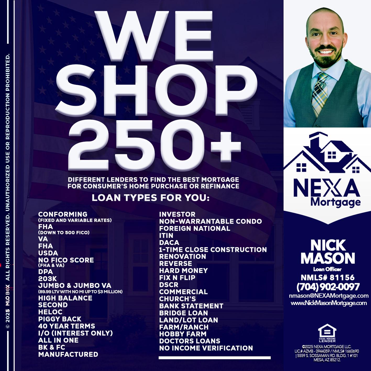 WE SHOP 250+ - Nick Mason -Loan Officer