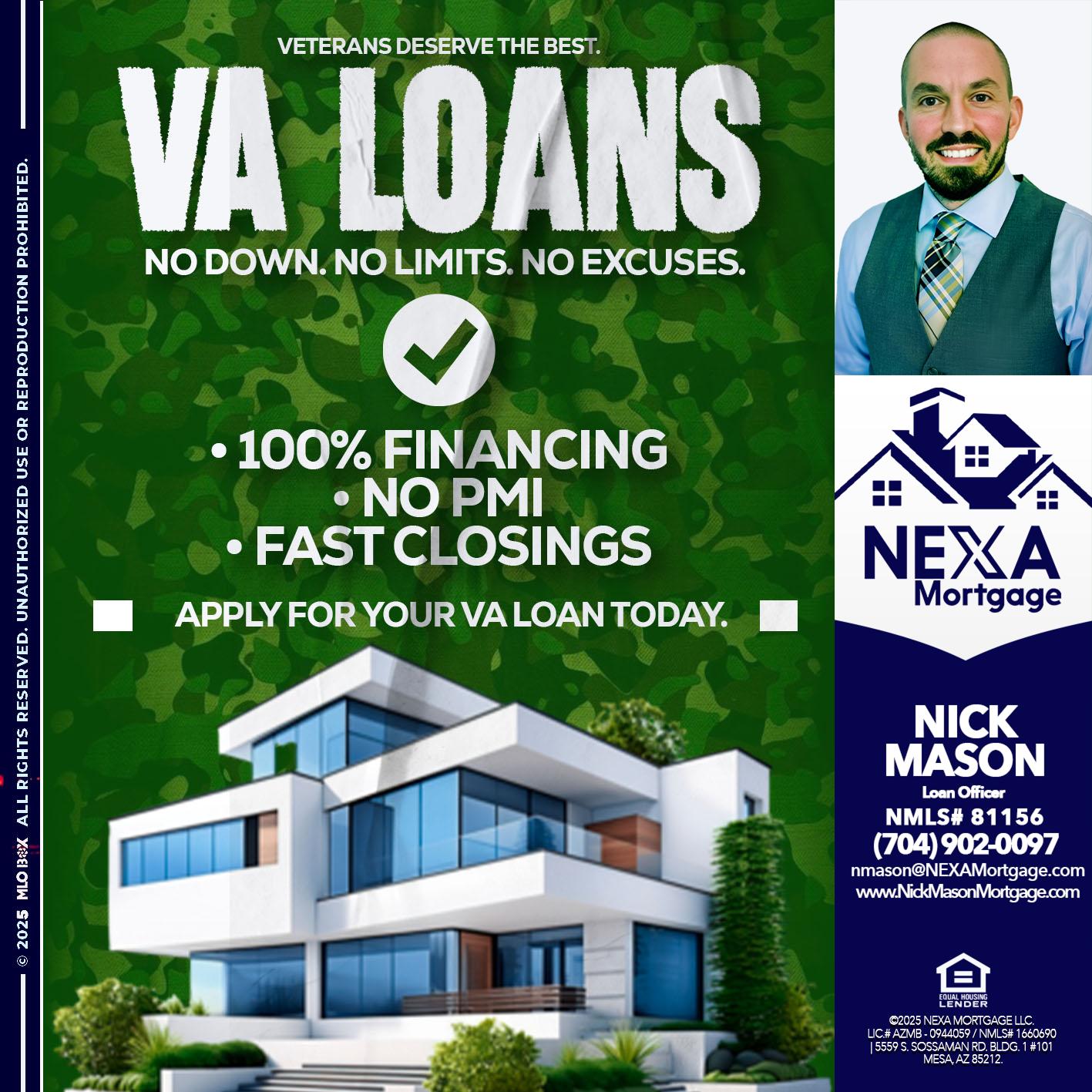 VA LOANS - Nick Mason -Loan Officer