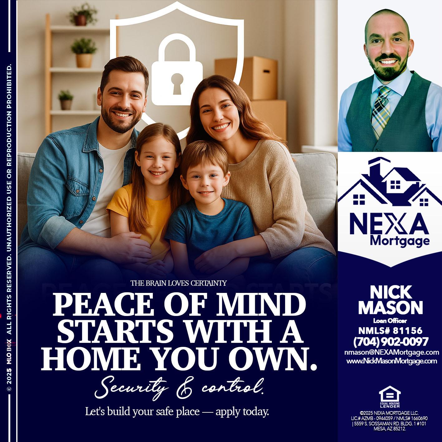 peace of mind - Nick Mason -Loan Officer