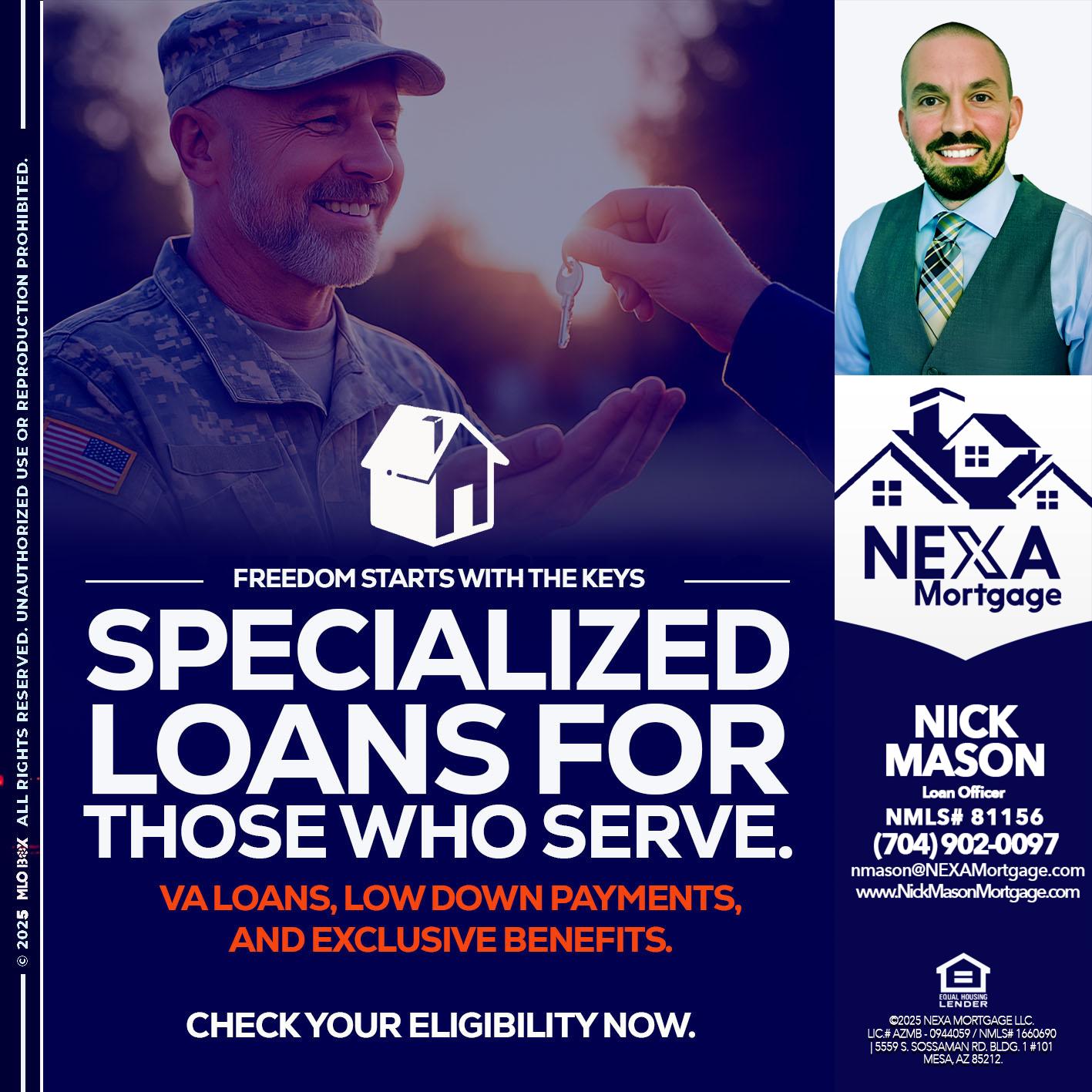 SPECIALIZED LOANS - Nick Mason -Loan Officer