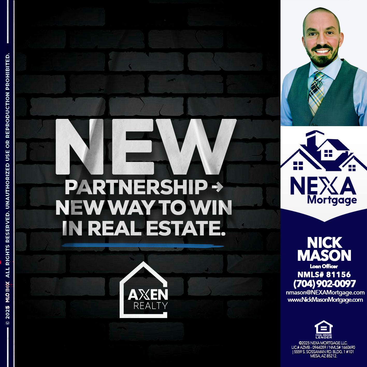 new partnership - Nick Mason -Loan Officer