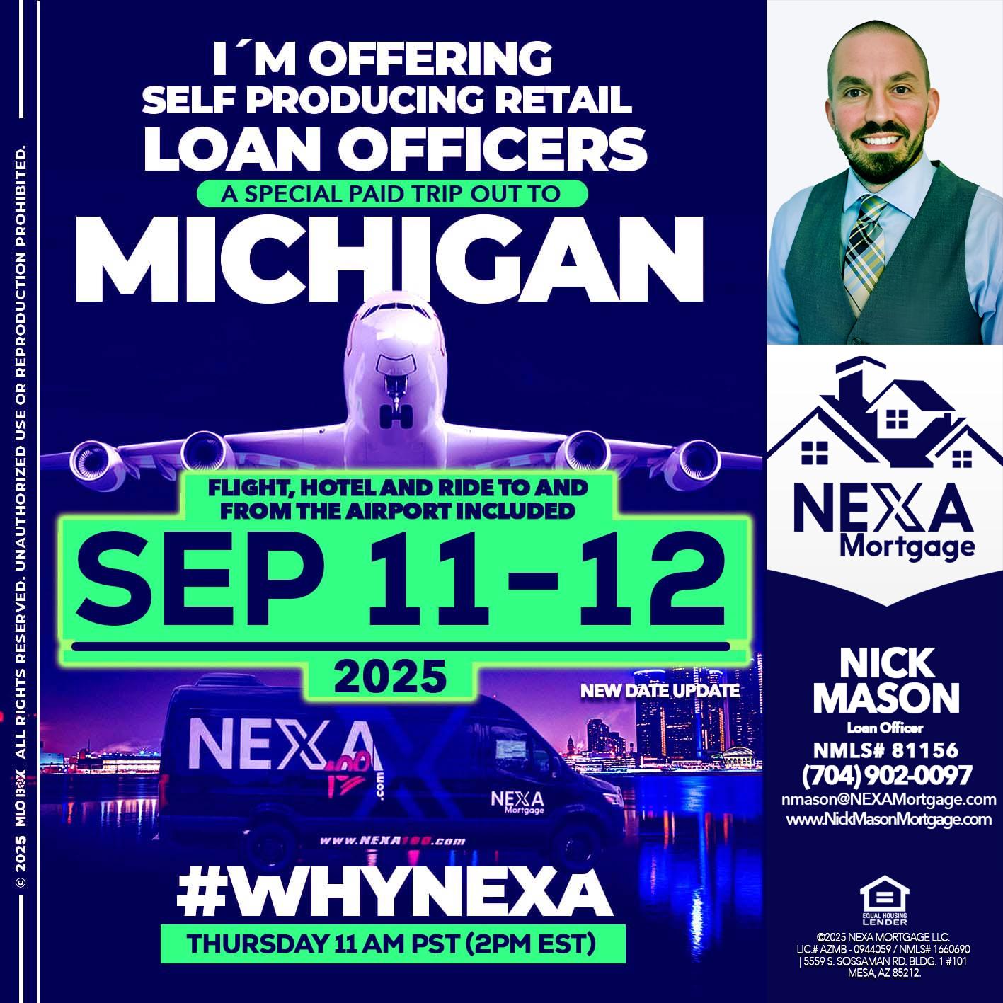 michigan sep 11-12 - Nick Mason -Loan Officer