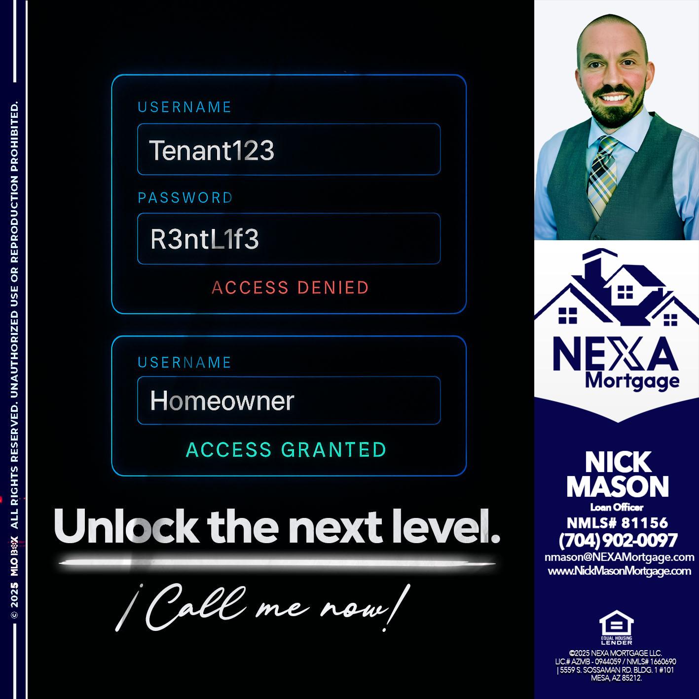 UNLOCK THE NEXT LEVEL - Nick Mason -Loan Officer