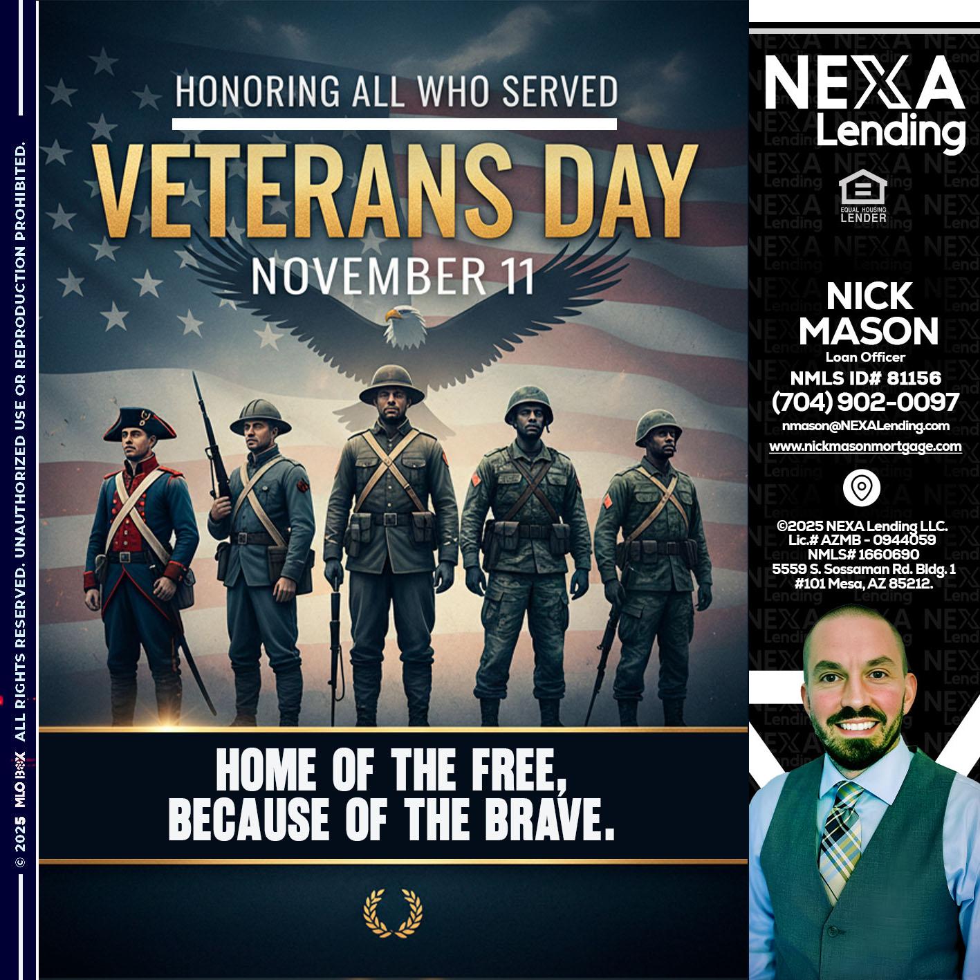 Veterans Day - Nick Mason -Loan Officer