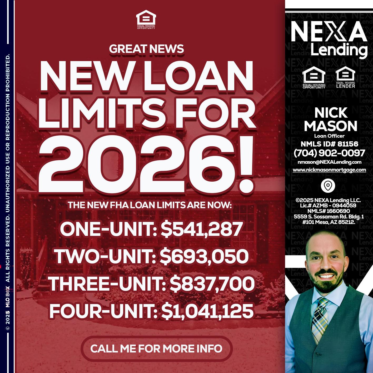 loan limits - Nick Mason -Loan Officer