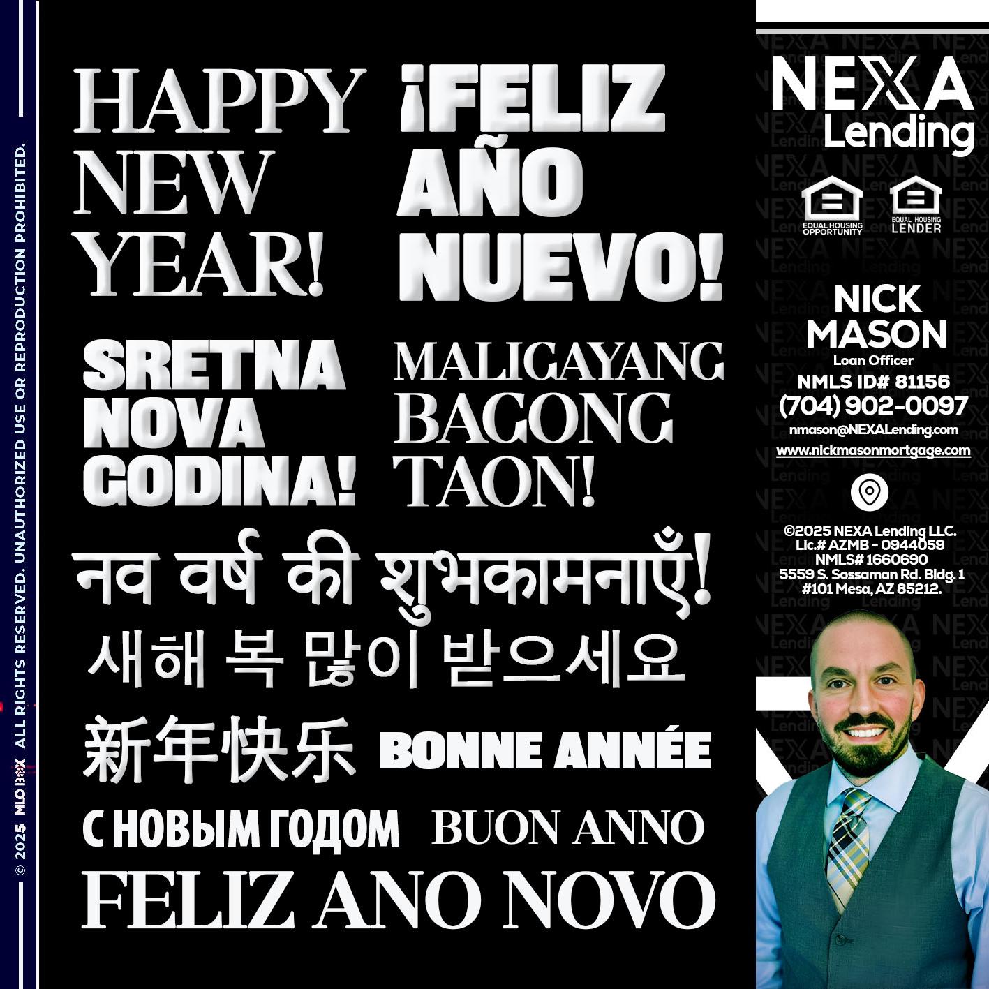 HAPPY NEW YEAR - Nick Mason -Loan Officer