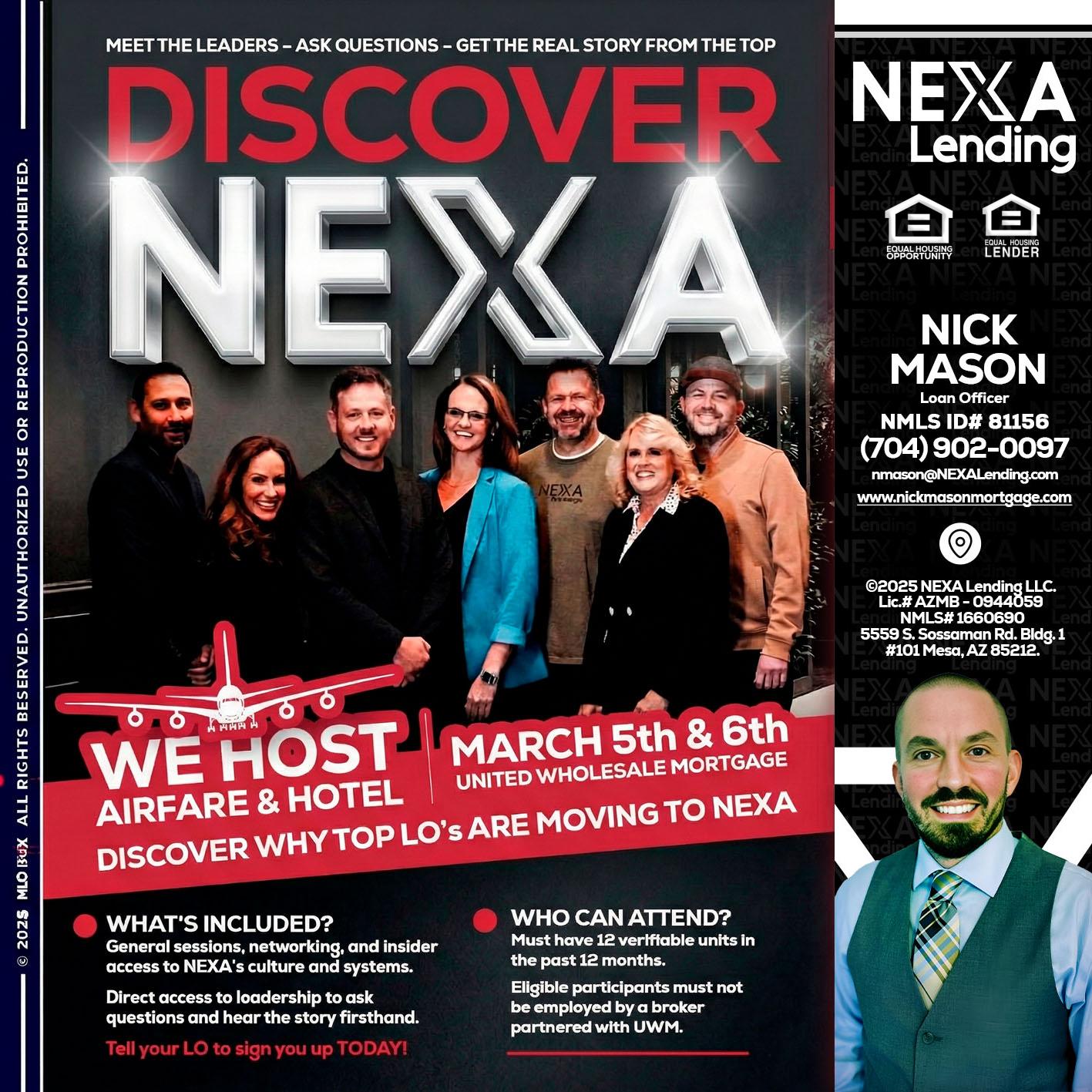 DISCOVER NEXA - Nick Mason -Loan Officer