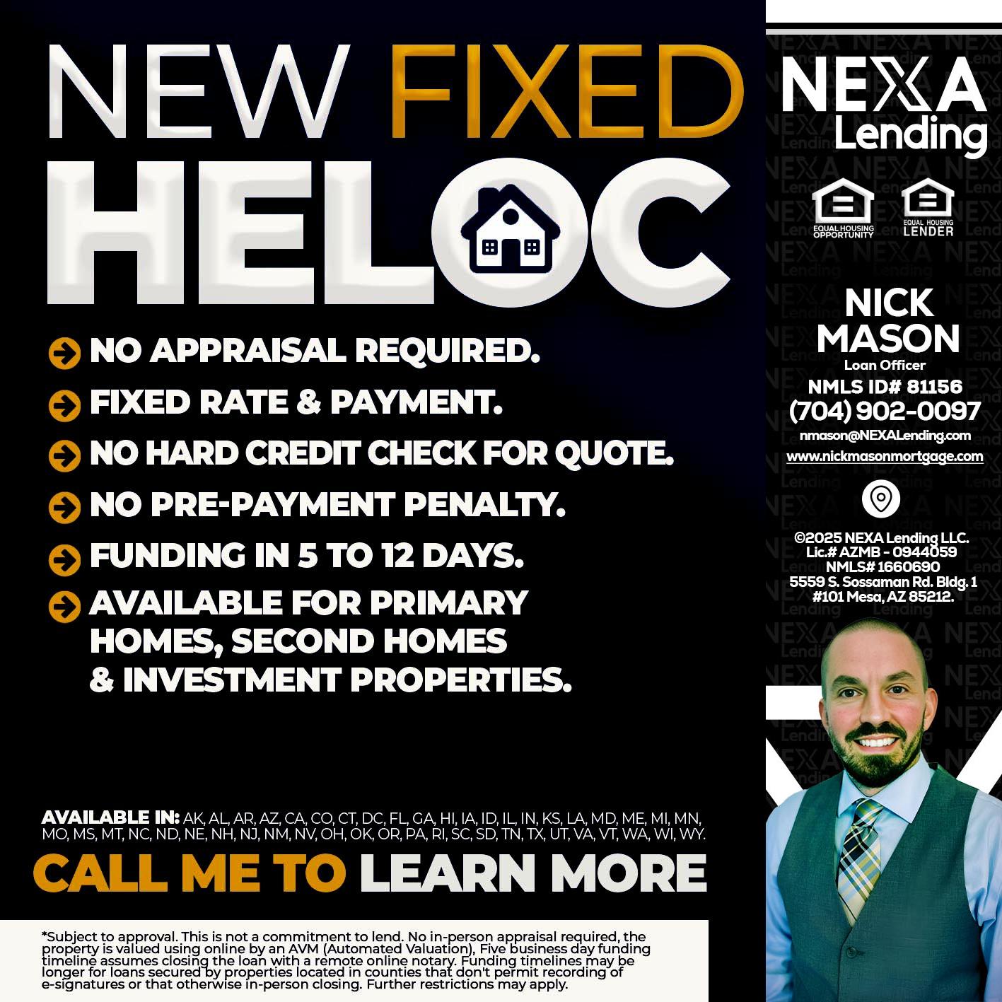 HELOC - Nick Mason -Loan Officer