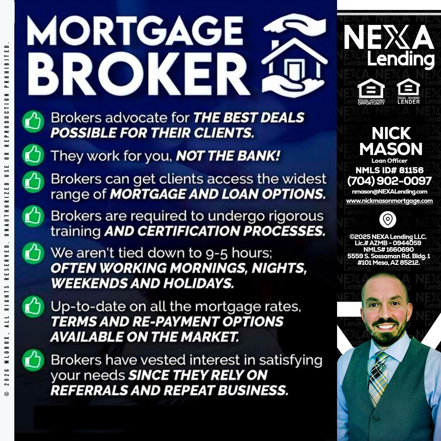 MORTGAGE BROKER - Nick Mason -Loan Officer