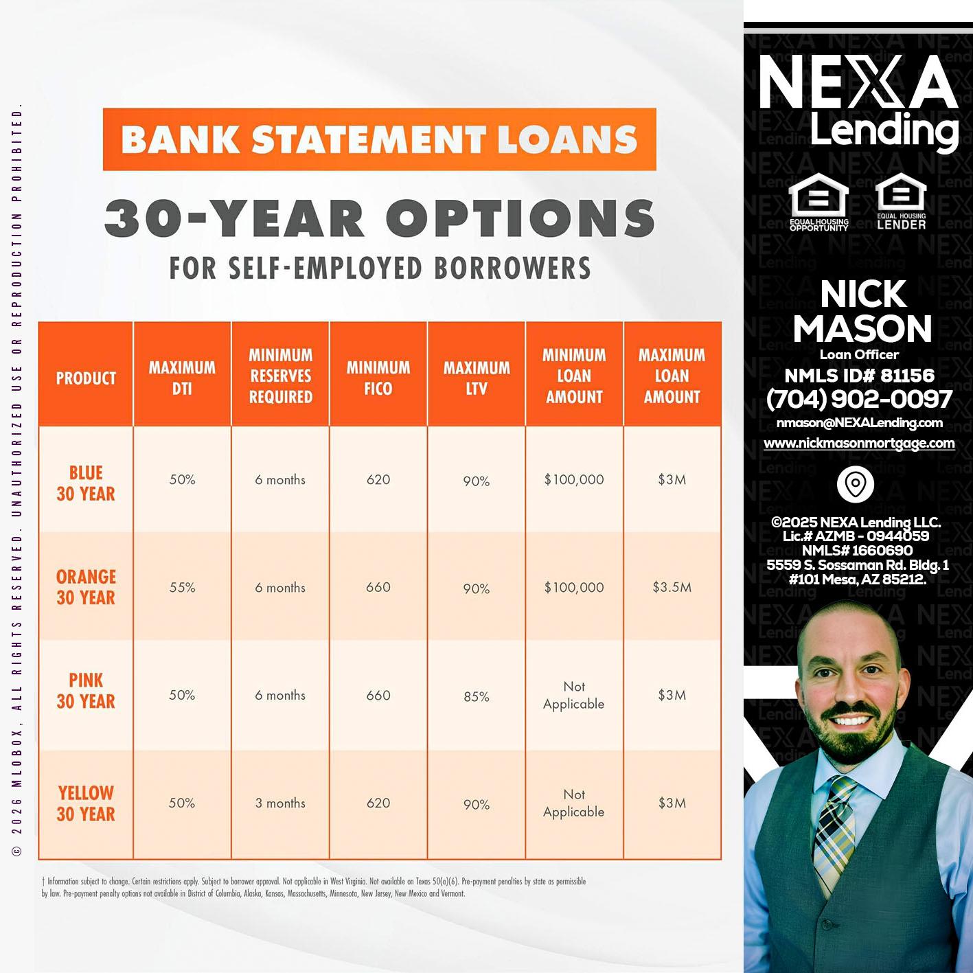 30 YEARS OPTIONS - Nick Mason -Loan Officer