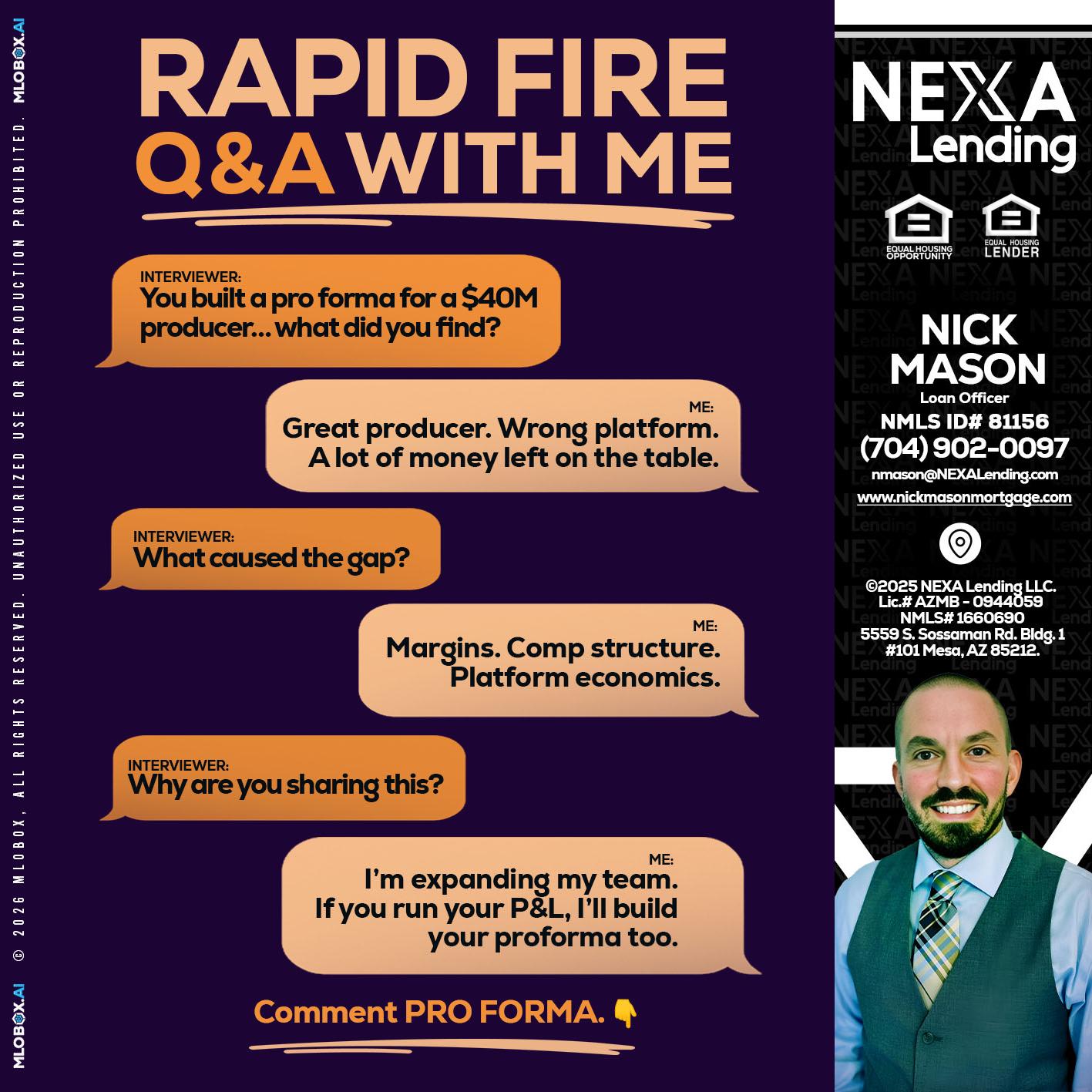 RAPID FIRE - Nick Mason -Loan Officer