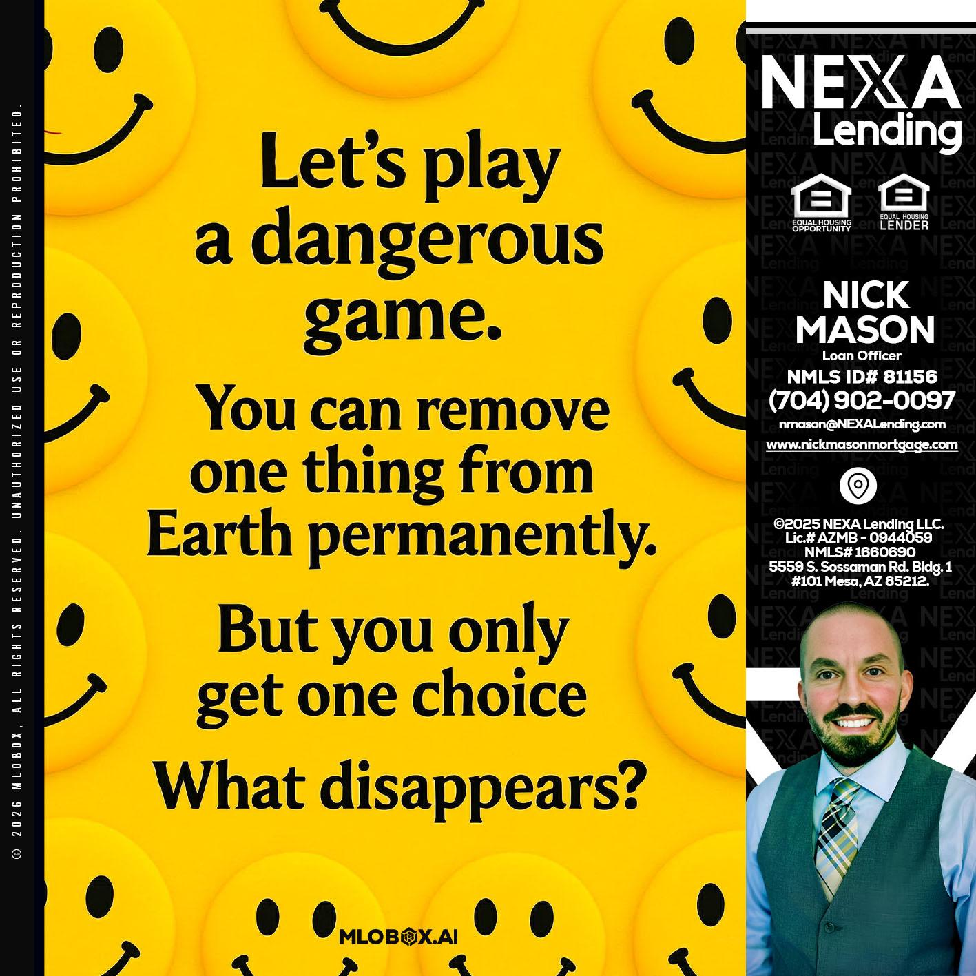 LETS PLAY - Nick Mason -Loan Officer