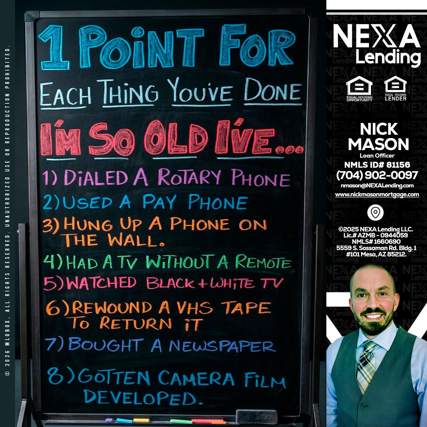 1 point for - Nick Mason -Loan Officer