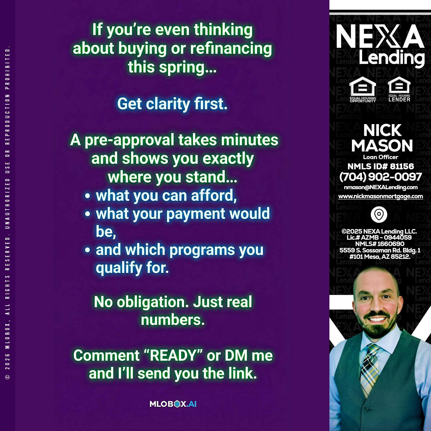 IF YOU THINKING - Nick Mason -Loan Officer