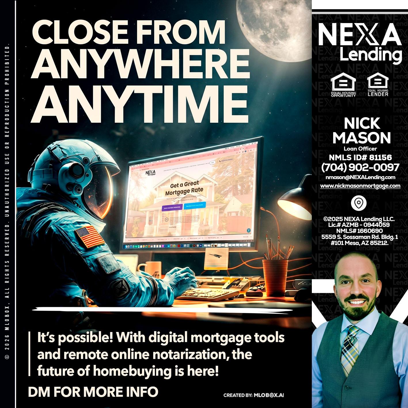 CLOSE FROM - Nick Mason -Loan Officer
