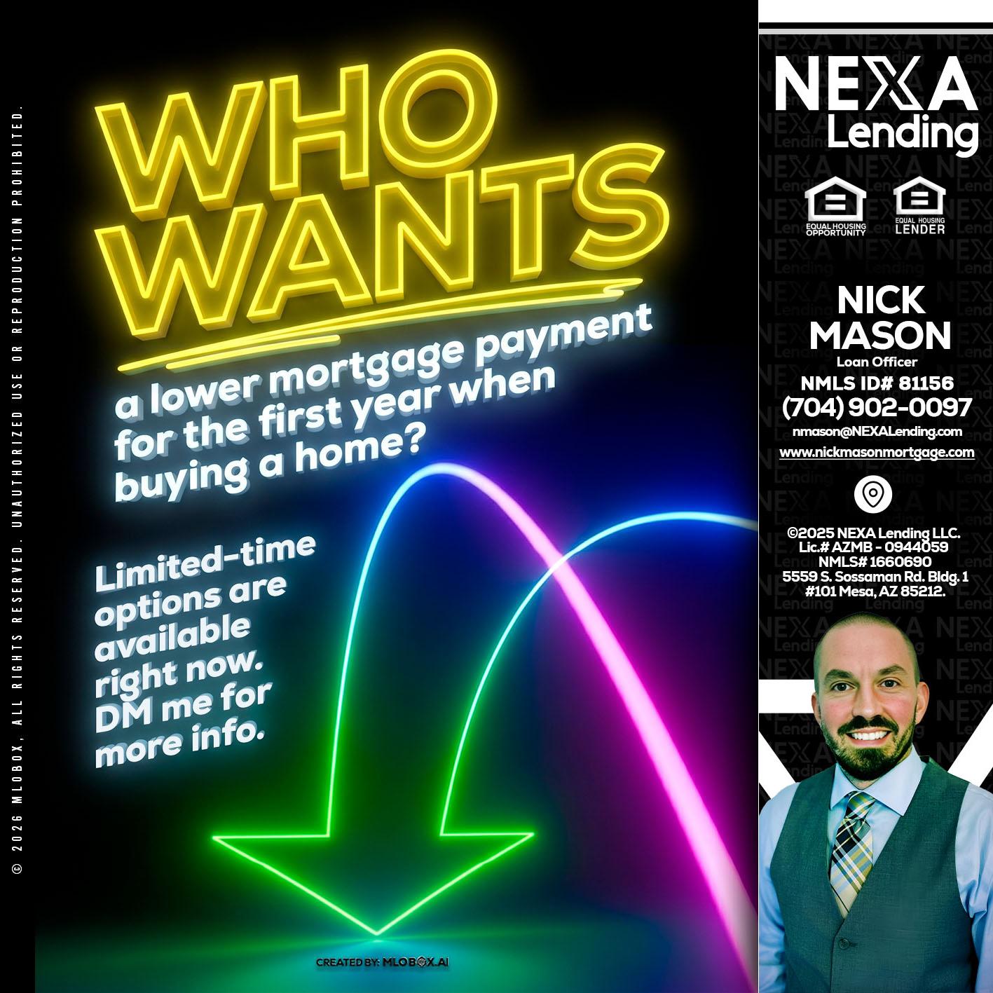 WHO WANTS - Nick Mason -Loan Officer