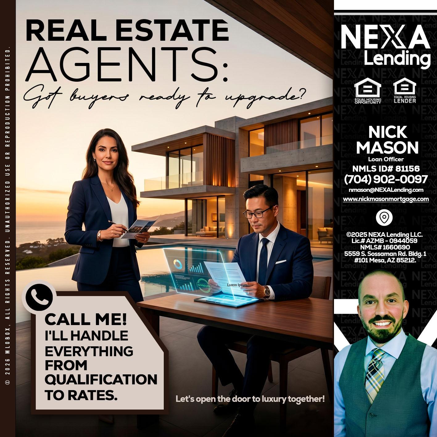 REAL ESTATE AGENTS - Nick Mason -Loan Officer