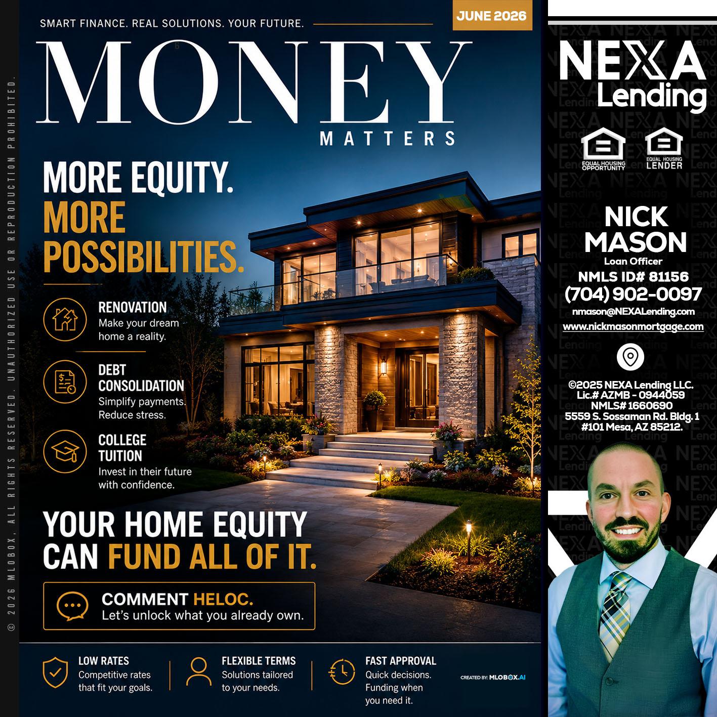 MONEY MATTERS - Nick Mason -Loan Officer