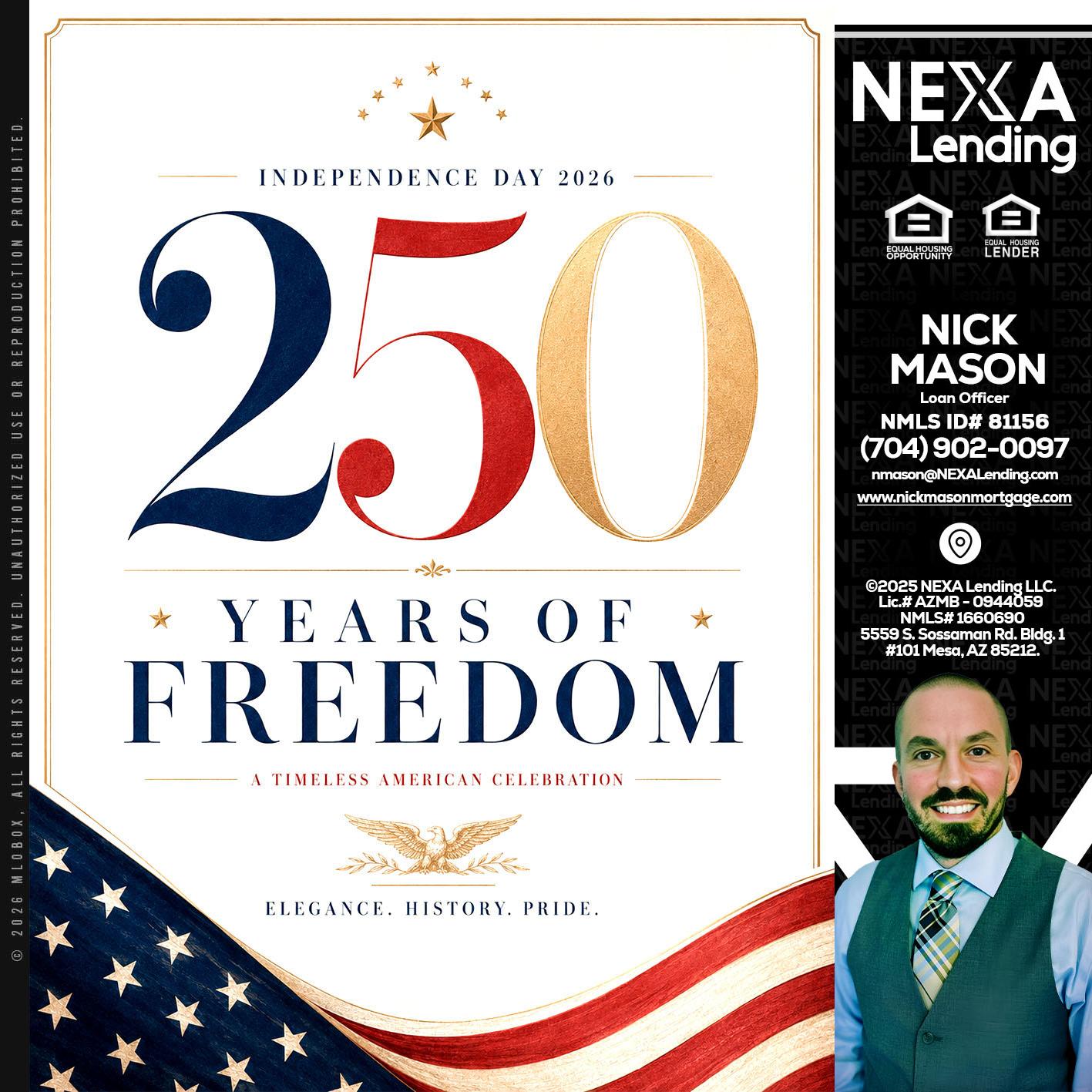 250 YEARS - Nick Mason -Loan Officer