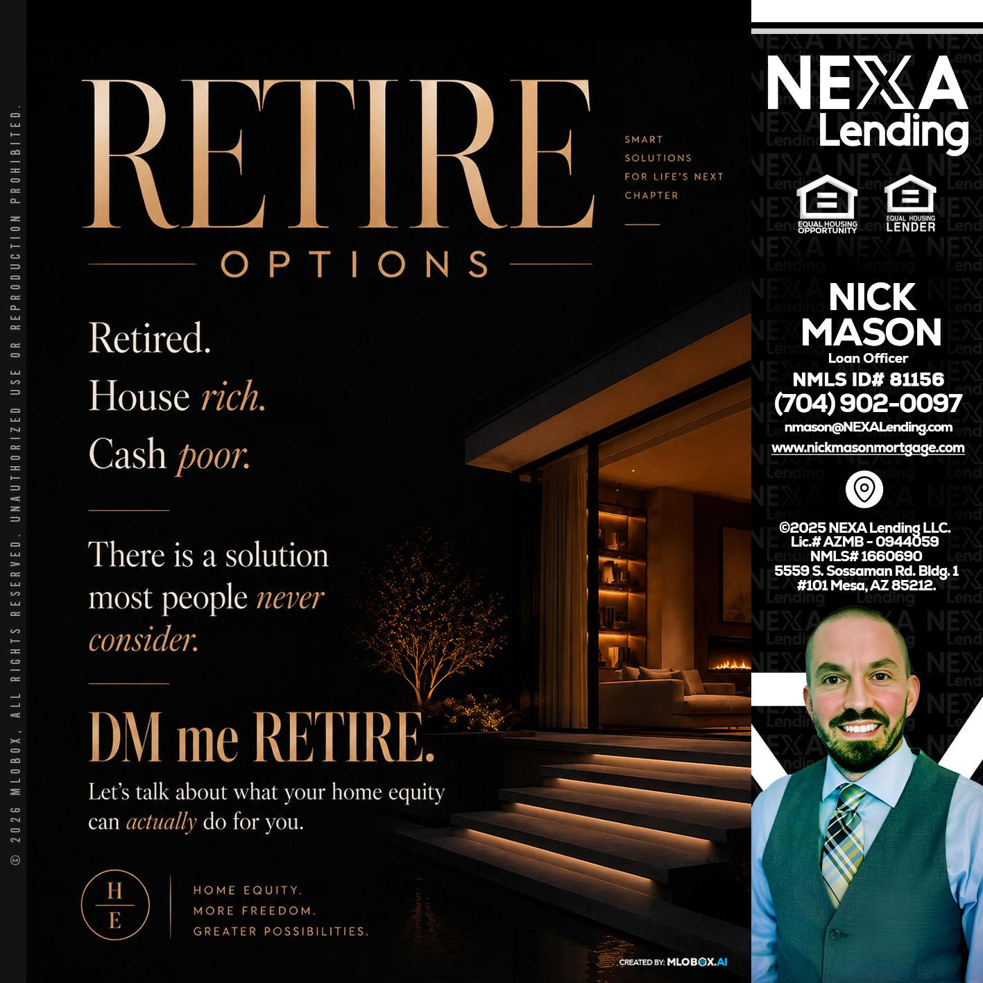 RETIRE LOANS - Nick Mason -Loan Officer