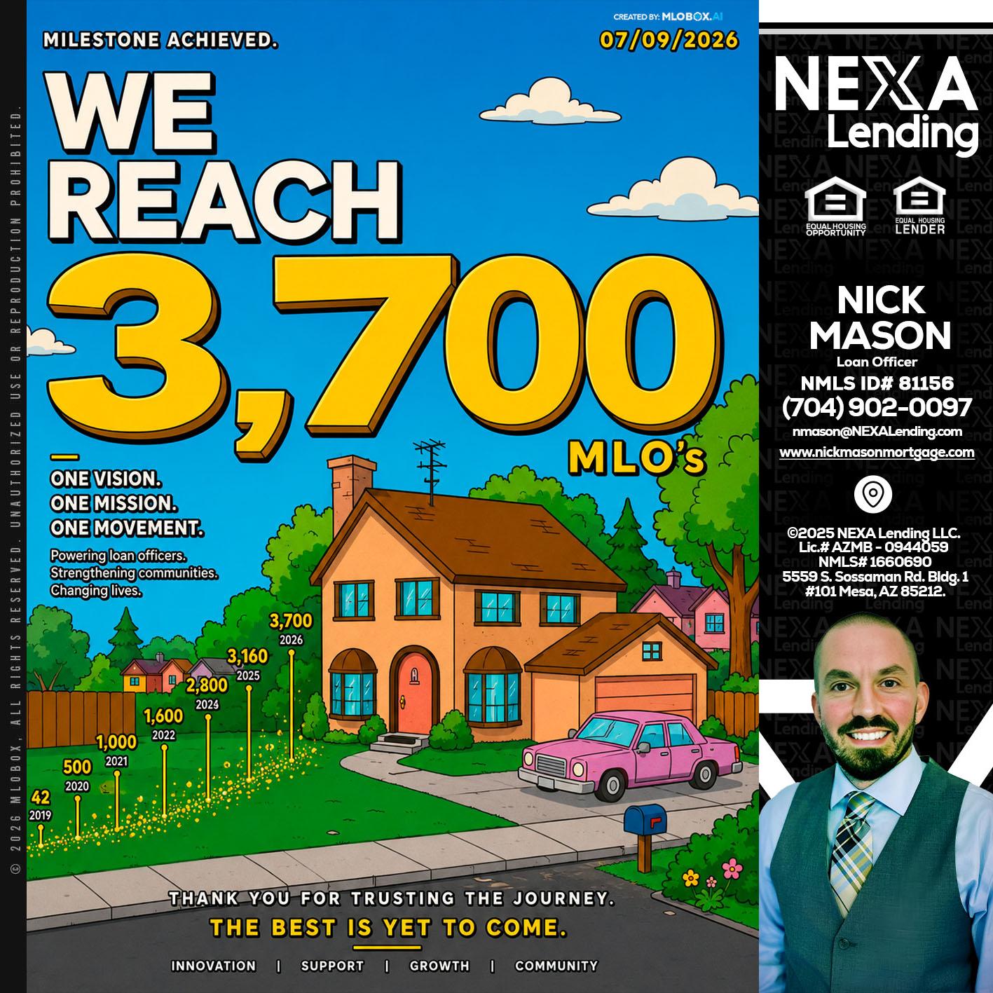 3,700 MLO's - Nick Mason -Loan Officer