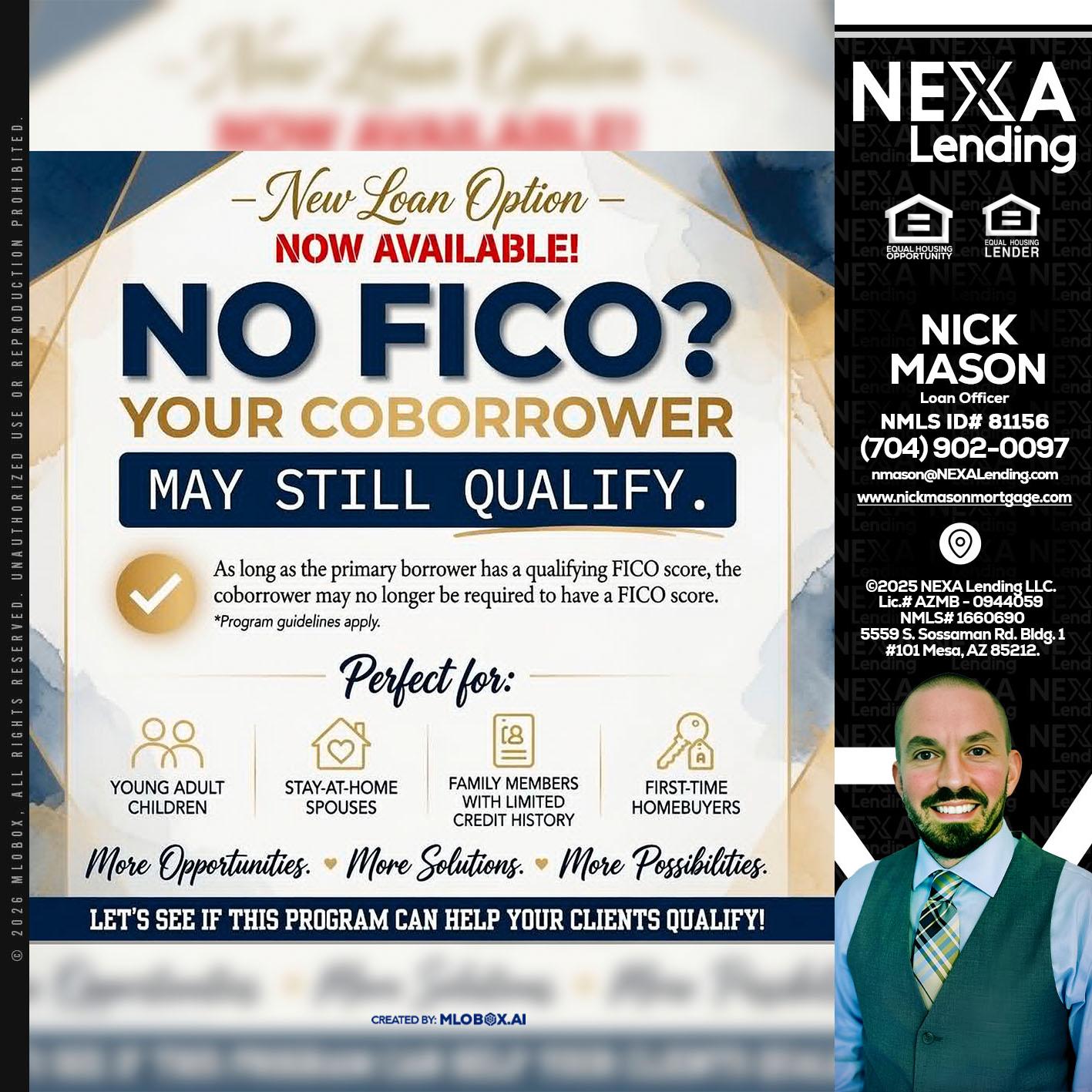NO FICO? - Nick Mason -Loan Officer