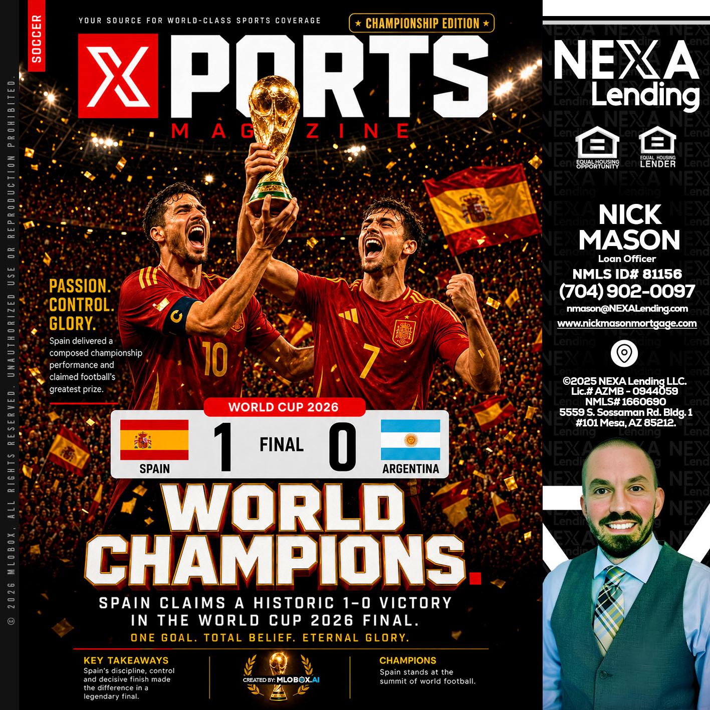 SPAIN CHAMPION - Nick Mason -Loan Officer