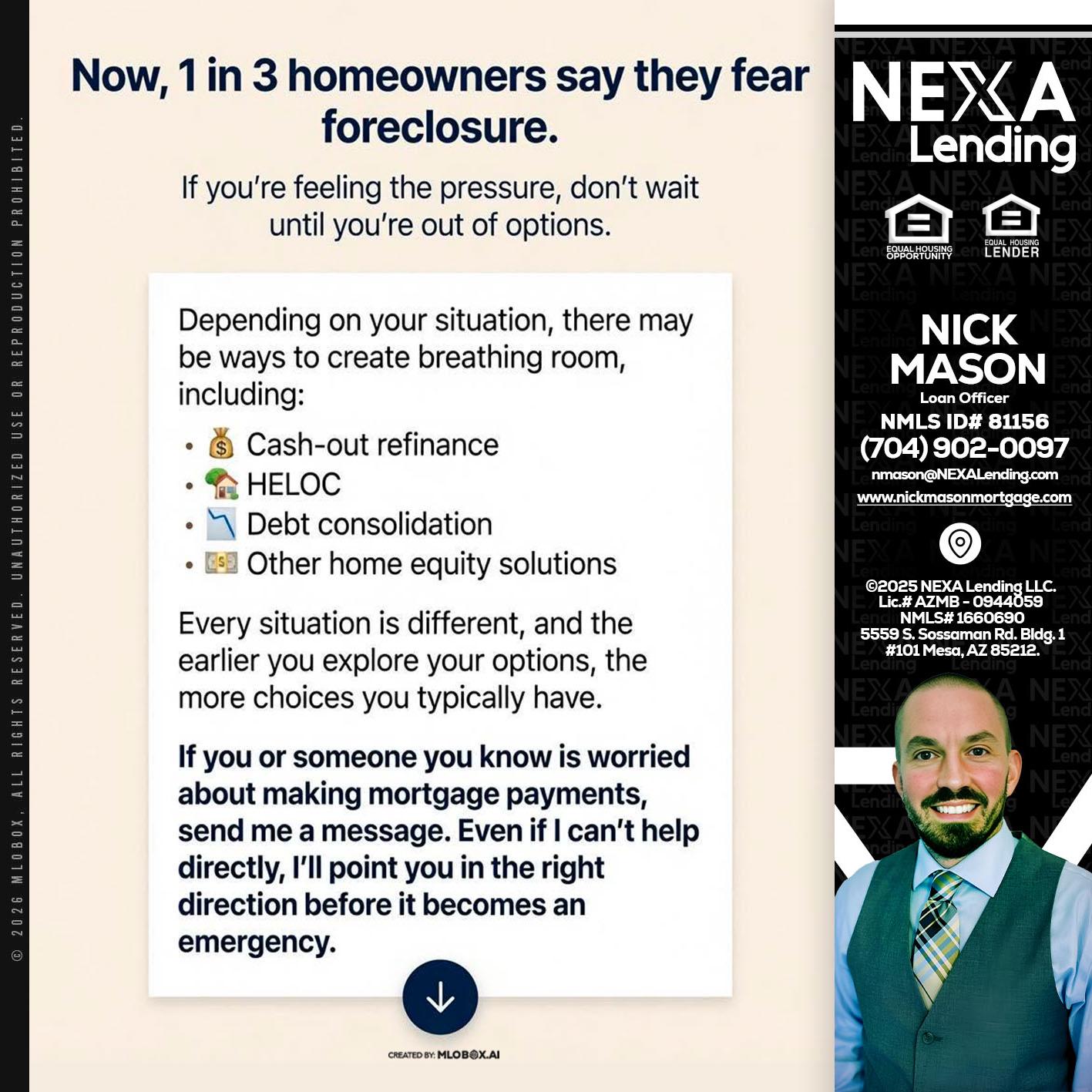 NOW, 1 IN 3 - Nick Mason -Loan Officer