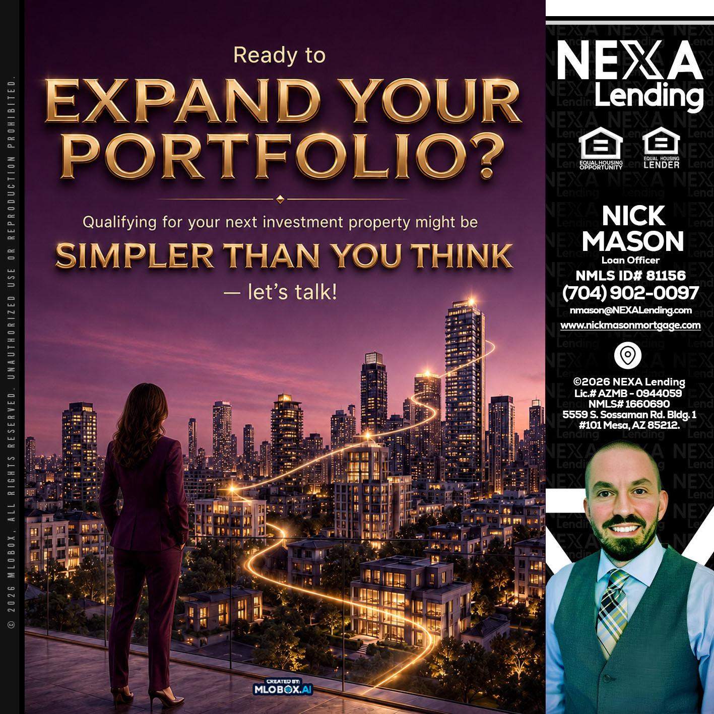 EXPAND YOUR PORTFOLIO - Nick Mason -Loan Officer