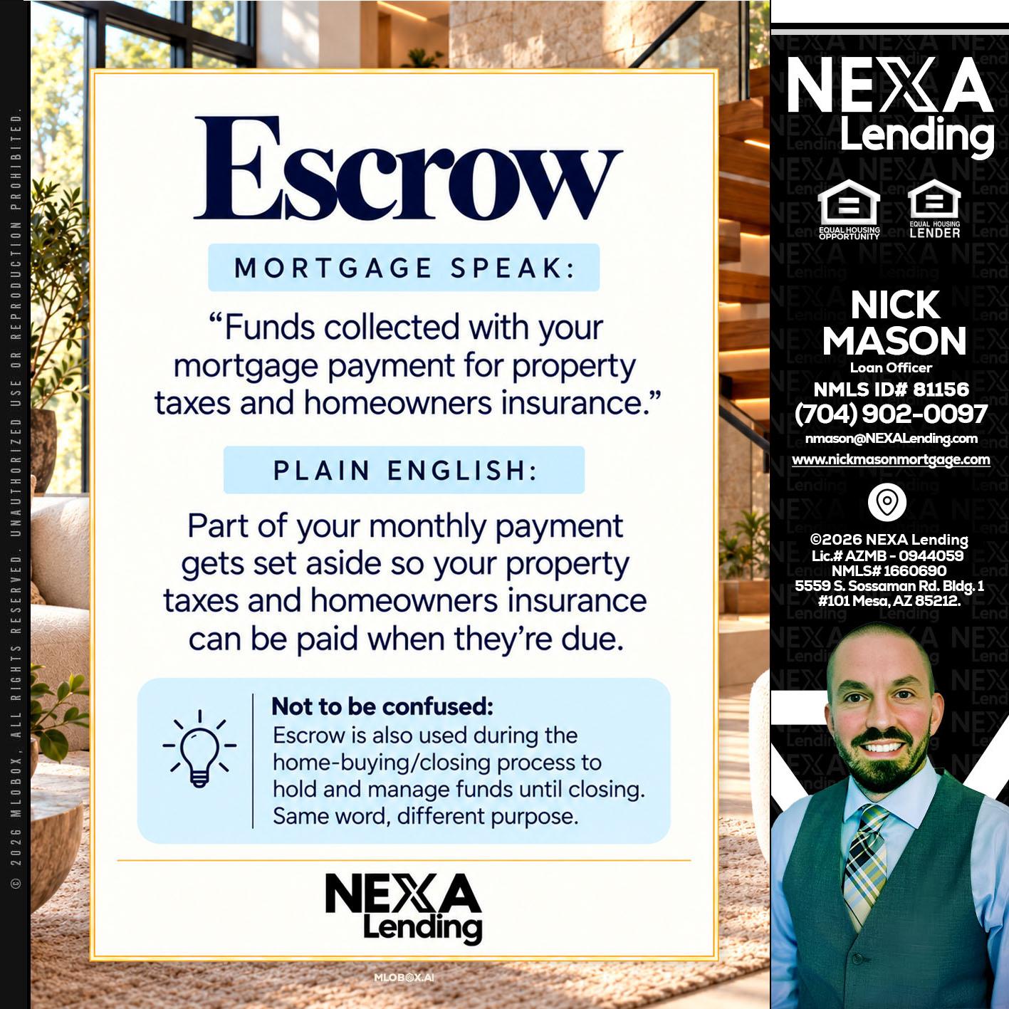ESCROW - Nick Mason -Loan Officer